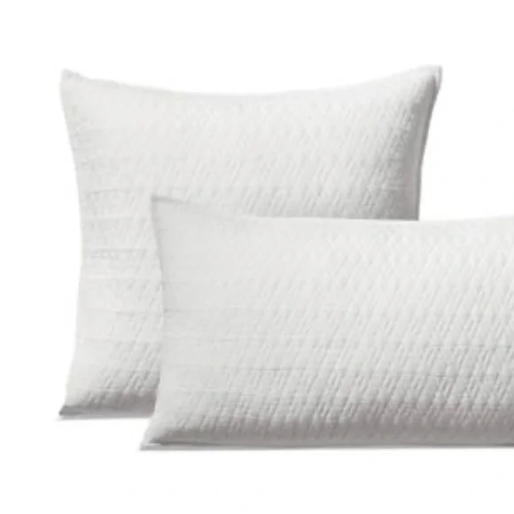 2 Frontgate Resort Diamond Cotton Linen Euro Pillow Shams 26” Square Dove Grey - Picture 4 of 4